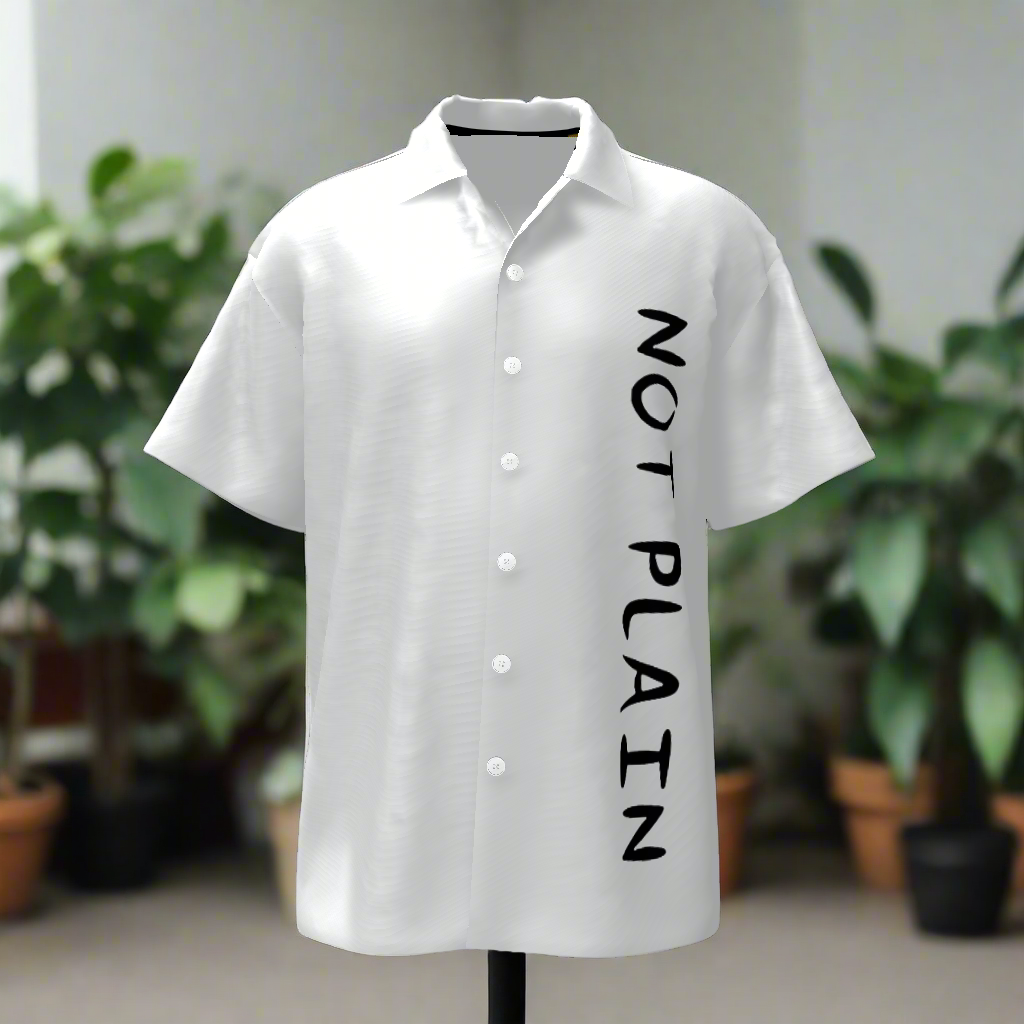 NOT PLAIN Men's Lapel Collar Shirt