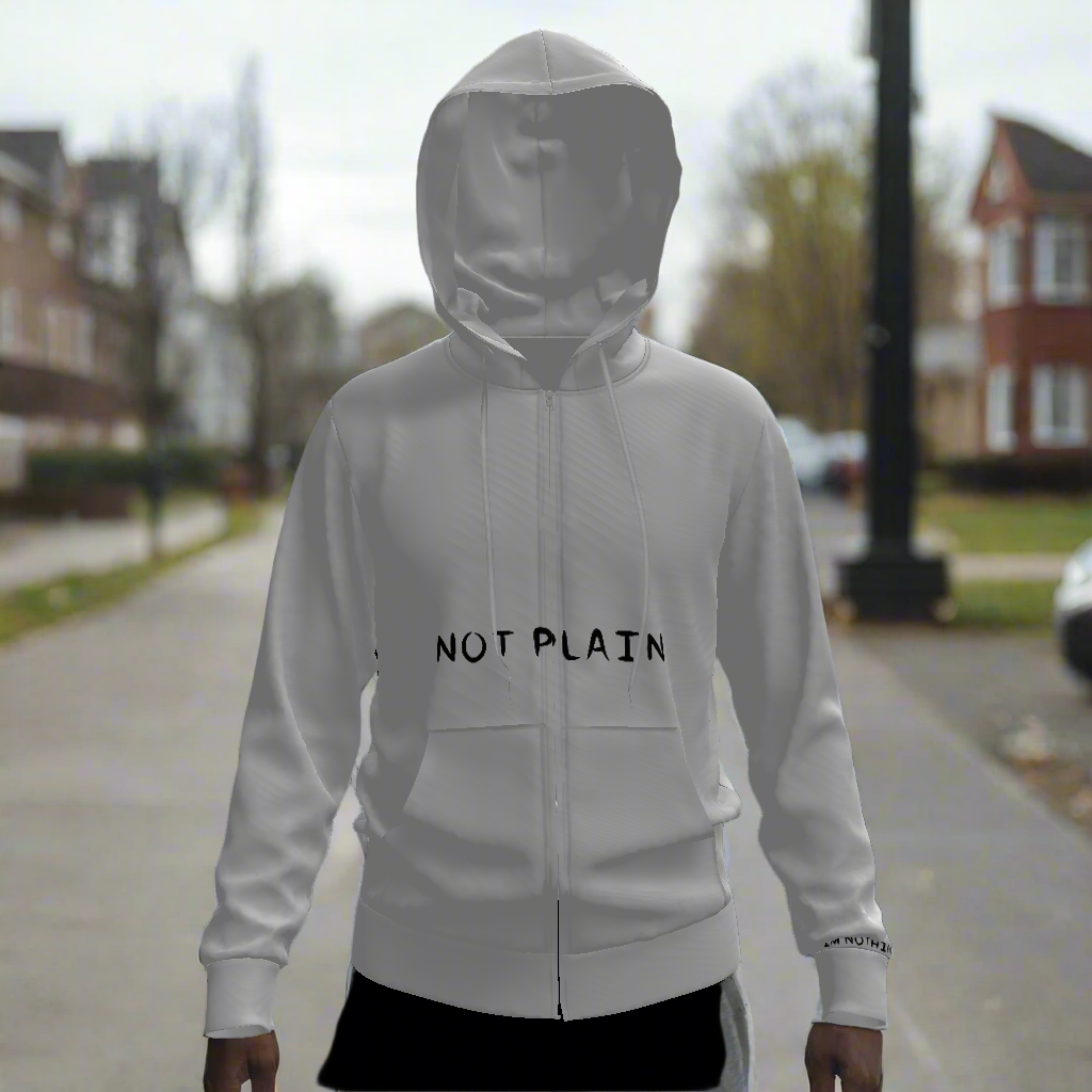 NOT PLAIN GREY Men's Zip Hoodie