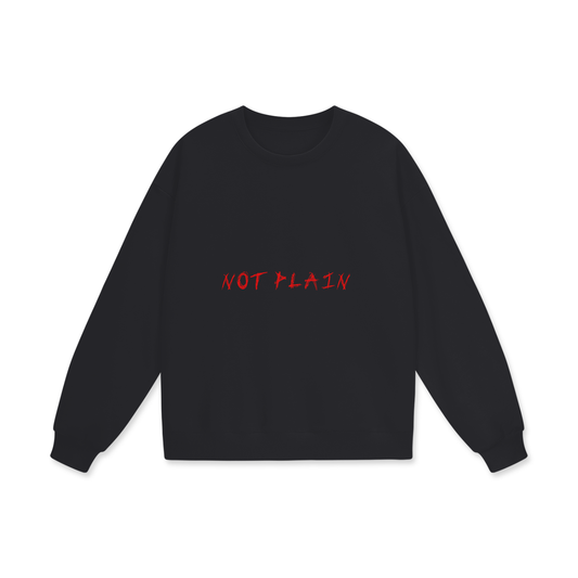 NOT PLAIN RED LETTER Heavyweight Drop Shoulder Oversized Sweatshirt