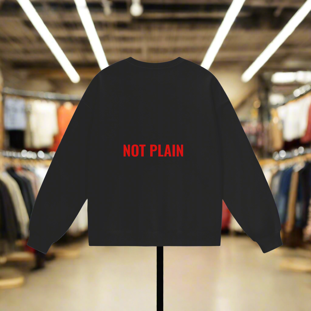 NOT PLAIN RED LETTER Heavyweight Drop Shoulder Oversized Sweatshirt