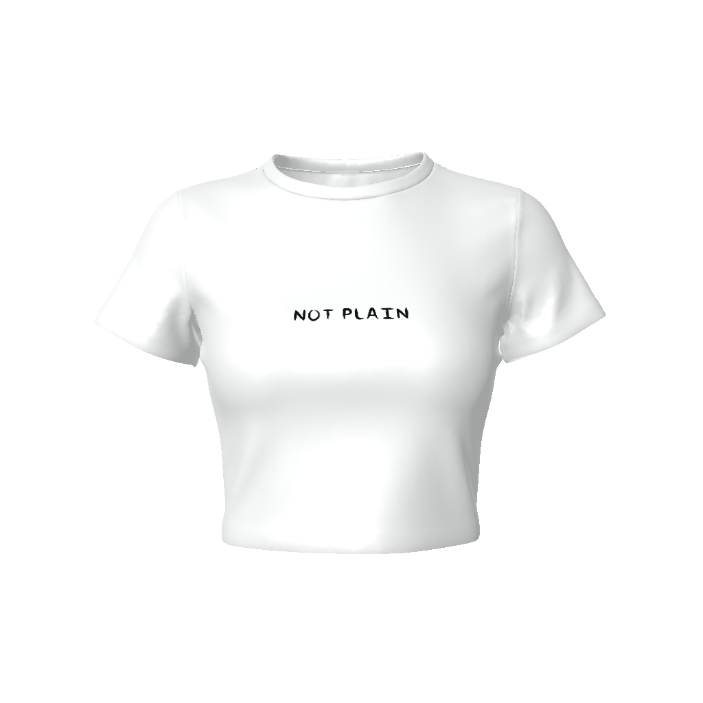 NOT PLAIN Print Women's Fitted Crop Tee